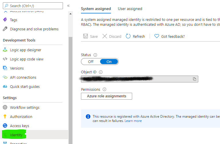 Enable managed identity