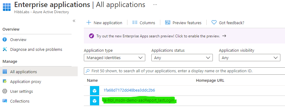Confirm managed identity