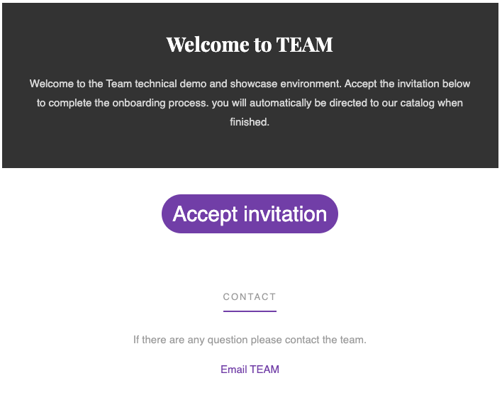Finished custom invite email
